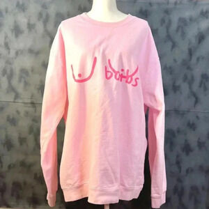Boibs Pink Boob Crewneck Sweatshirt Women's Size 3XL